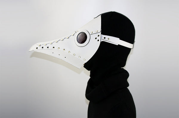 DEEPKEE original nubuck handmade full-grain genuine leather cowhide bag Fancy Plague Doctor Mask Birds Mouth Long Nose Dress Up #HG083