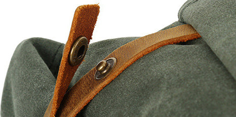DEEPKEE original nubuck handmade full-grain genuine leather cowhide bag Deepkee Retro Travel Canvas Backpack #5191_1