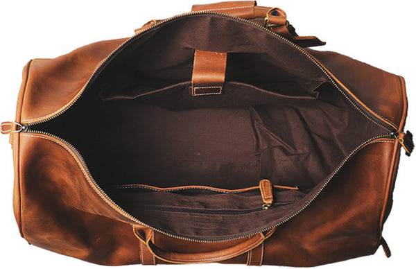 DEEPKEE original nubuck handmade full-grain genuine leather cowhide bag DEEPKEE HANDMADE LEATHER | Oz Oversized Duffle Bag No.30183