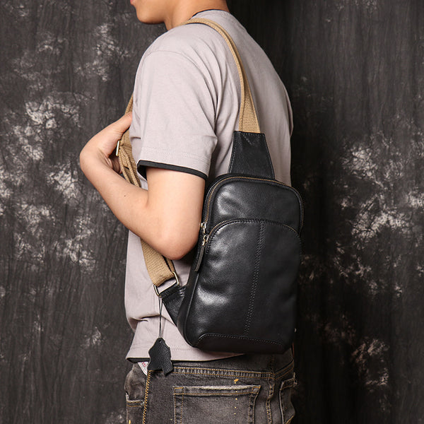 DEEPKEE original nubuck handmade full-grain genuine leather cowhide bag Leather Fitted Sling Bag No.3393