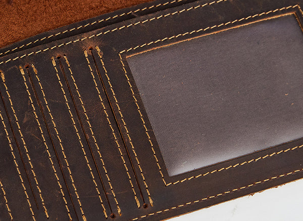 DEEPKEE original nubuck handmade full-grain genuine leather cowhide bag The Long Wallet #2043