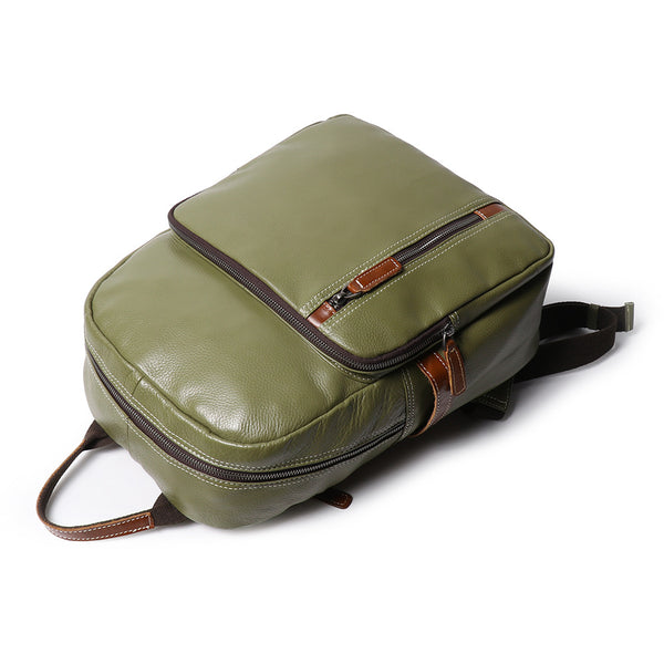 DEEPKEE original nubuck handmade full-grain genuine leather cowhide bag The Cowhide Travel Backpack #1788