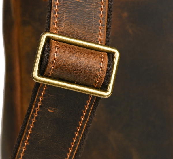 DEEPKEE original nubuck handmade full-grain genuine leather cowhide bag Travel Rucksack School Backpack No1811