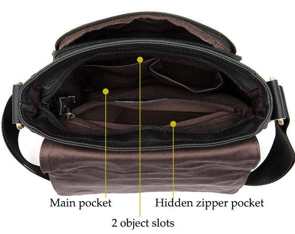 DEEPKEE original nubuck handmade full-grain genuine leather cowhide bag DEEPKEE handmade leather satchel #819