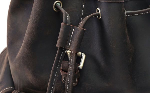 DEEPKEE original nubuck handmade full-grain genuine leather cowhide bag The DEEPKEE Vacationer Backpack #6643