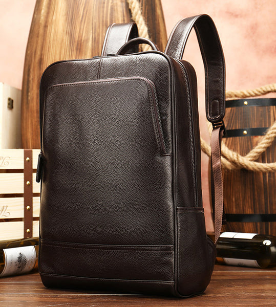 DEEPKEE original nubuck handmade full-grain genuine leather cowhide bag Brush Off Vegetable Tanned Full-grain Leather Backpack #8110
