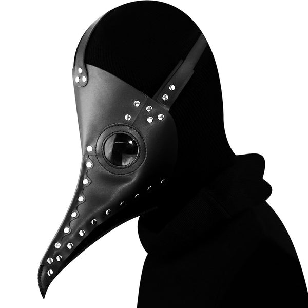 DEEPKEE original nubuck handmade full-grain genuine leather cowhide bag Fancy Plague Doctor Mask Birds Mouth Long Nose Dress Up #HG083