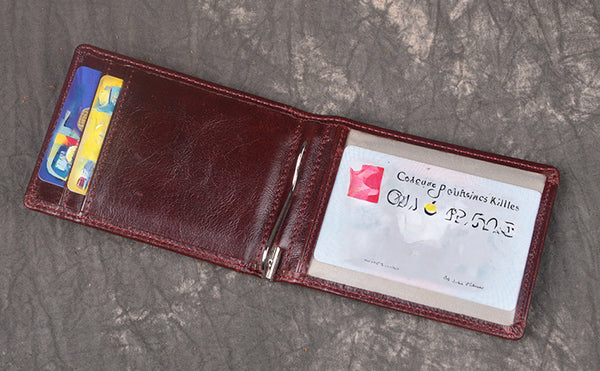 DEEPKEE original nubuck handmade full-grain genuine leather cowhide bag DEEPKEEE HANDMADE | Cowhide Bi-fold Oil Wax Leather Wallet No.188C