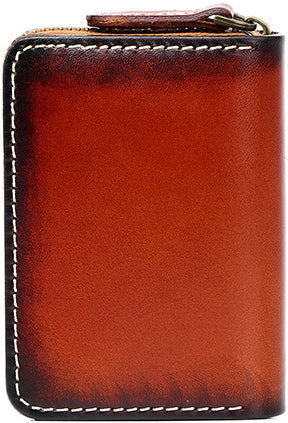 DEEPKEE original nubuck handmade full-grain genuine leather cowhide bag Deepkee Leather Feather Totem Card Holder/Wallet #0926