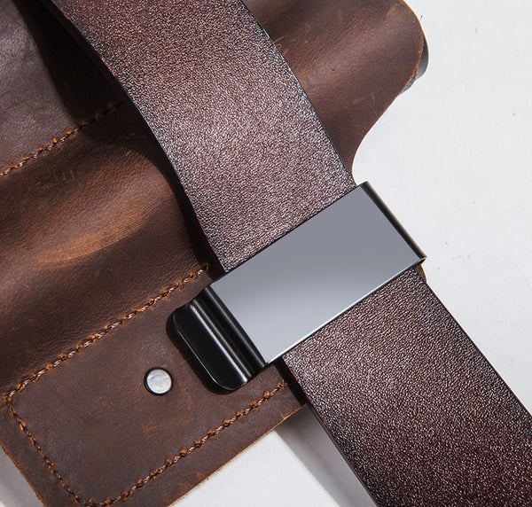 DEEPKEE original nubuck handmade full-grain genuine leather cowhide bag Outdoor Equipment EDC Tactical Tool Holster #C71