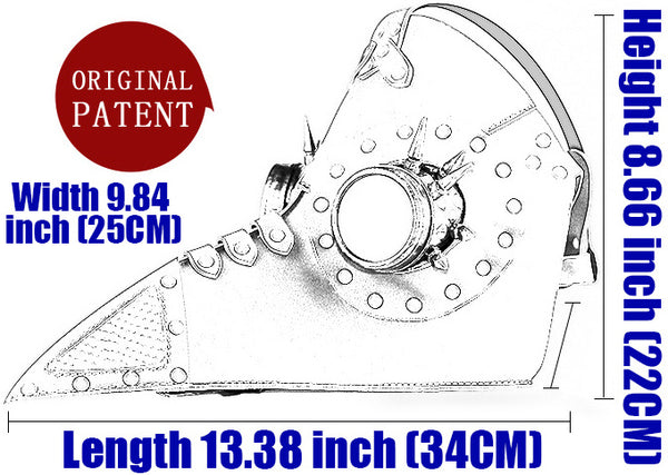 DEEPKEE original nubuck handmade full-grain genuine leather cowhide bag Steampunk Plague Beak Mask #HG073