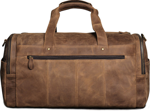 DEEPKEE original nubuck handmade full-grain genuine leather cowhide bag DEEPKEE LEATHER | Craig Retro Luggage Bag No.1219_2