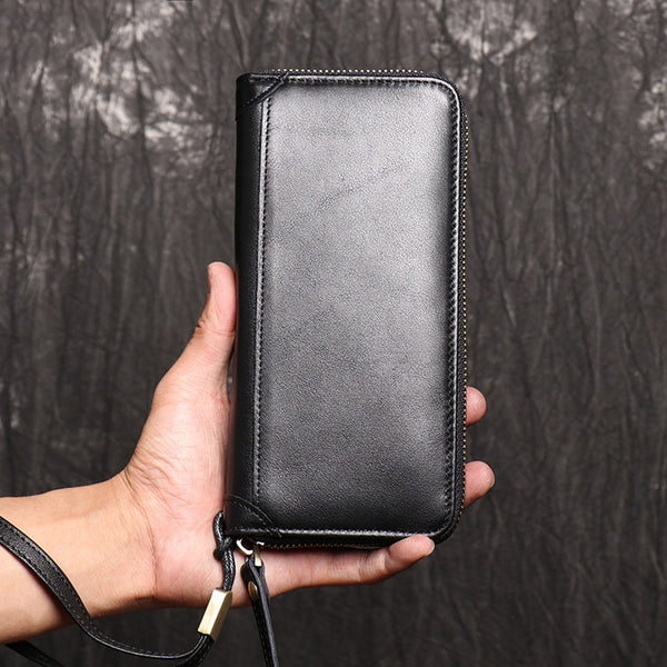 DEEPKEE original nubuck handmade full-grain genuine leather cowhide bag DEEPKEE HANDMADE | Leather Rectangular Clutch Purse Wallet No.J028