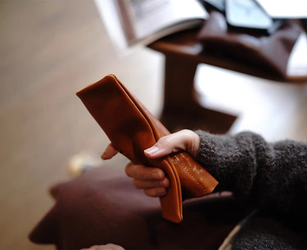 DEEPKEE original nubuck handmade full-grain genuine leather cowhide bag Handcrafted Leather Coin Purse & Card Organizer Wallet #D80591