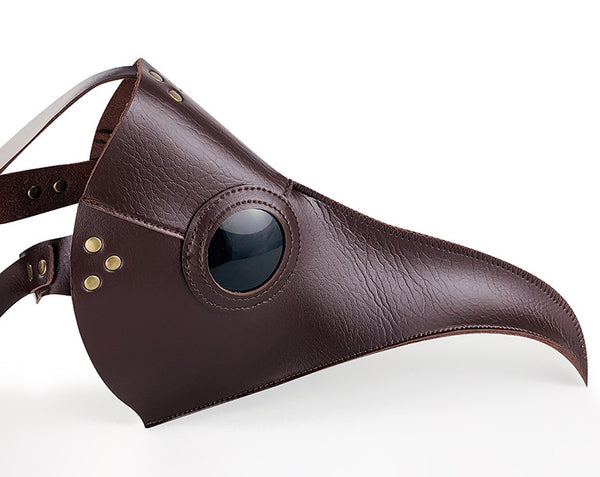 DEEPKEE original nubuck handmade full-grain genuine leather cowhide bag Plague Doctor Bird Mask Long Nose Beak Cosplay Steampunk Costume #FHG107