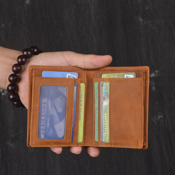 DEEPKEE original nubuck handmade full-grain genuine leather cowhide bag DEEPKEEE HANDMADE | Distressed Leather Bifold Wallet No.L197