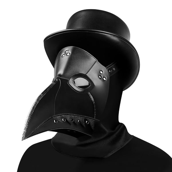 DEEPKEE original nubuck handmade full-grain genuine leather cowhide bag PU Leather Plague Doctor Mask, Scary Halloween Mask Costume Props #FPBM055