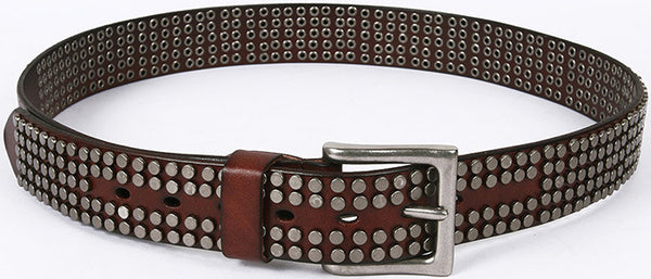 DEEPKEE original nubuck handmade full-grain genuine leather cowhide bag Deepkee Handcrafted Cowhide Circle Rivet Belt #687856