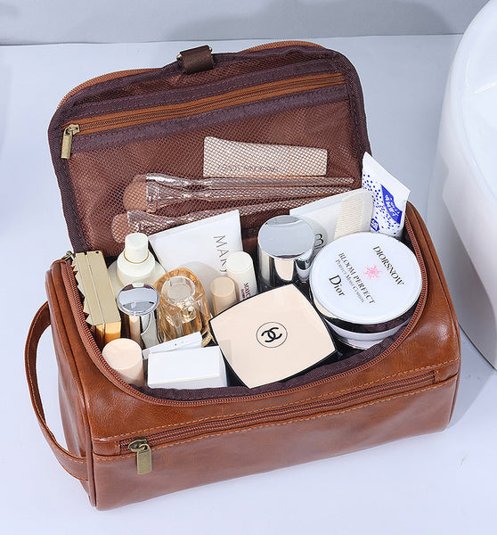 DEEPKEE original nubuck handmade full-grain genuine leather cowhide bag The PU Toiletry Bag #4013