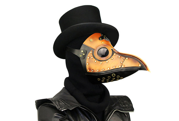 DEEPKEE original nubuck handmade full-grain genuine leather cowhide bag Steampunk Plague Doctor Bird Beak, Medieval Bubonic DR Costume Masquerade Masks # FHG090