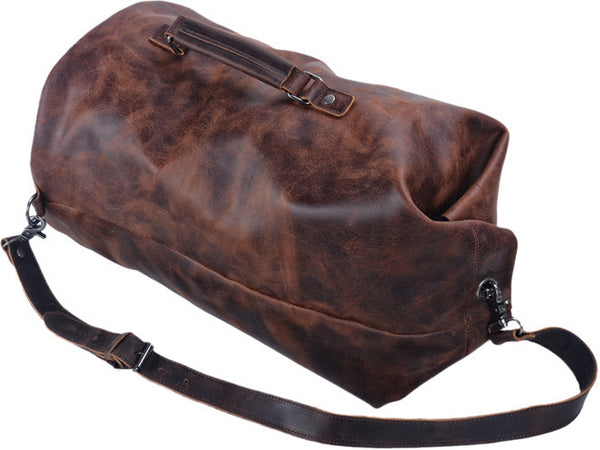 DEEPKEE original nubuck handmade full-grain genuine leather cowhide bag DEEPKEE HANDMADE LEATHER® American military style motorcycle tail bow Crossbody Bag #5110ZP