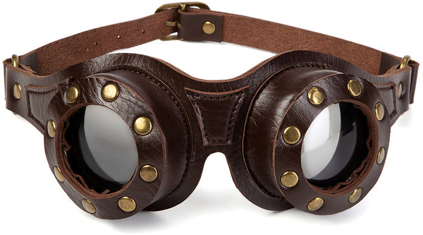 DEEPKEE original nubuck handmade full-grain genuine leather cowhide bag Personalized Steampunk Style Cosplay Goggle #FGS007CF