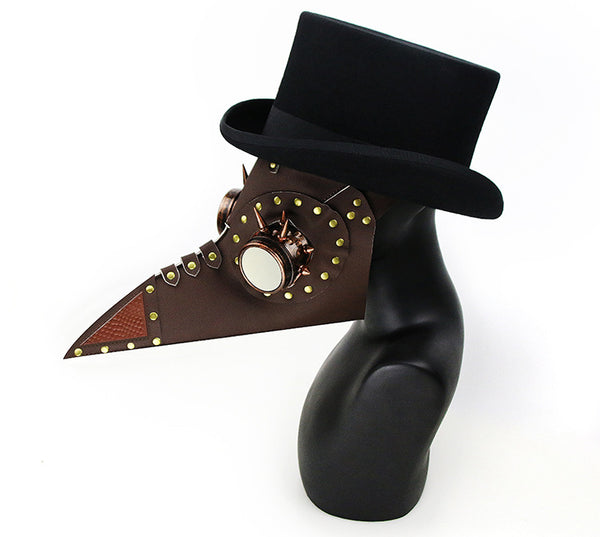 DEEPKEE original nubuck handmade full-grain genuine leather cowhide bag Steampunk Plague Beak Mask #HG073