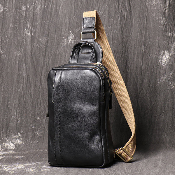 DEEPKEE original nubuck handmade full-grain genuine leather cowhide bag Aubrey Sling Bag No.9843