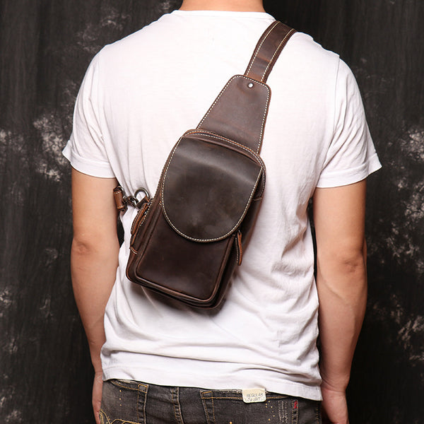 DEEPKEE original nubuck handmade full-grain genuine leather cowhide bag Bobby Leather Crossbody Bag No.J071