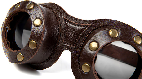 DEEPKEE original nubuck handmade full-grain genuine leather cowhide bag Personalized Steampunk Style Cosplay Goggle #FGS007CF