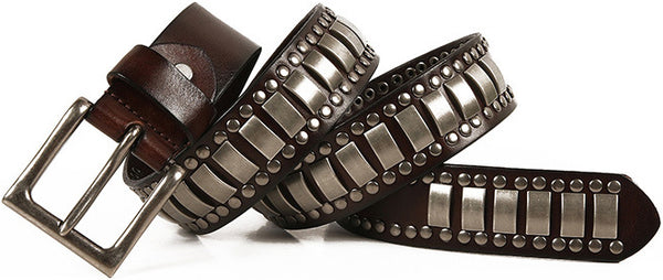 DEEPKEE original nubuck handmade full-grain genuine leather cowhide bag Deepkee Handcrafted Cowhide Studded Belt #655759