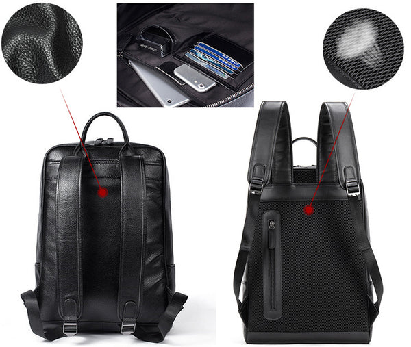 DEEPKEE original nubuck handmade full-grain genuine leather cowhide bag Brush Off Vegetable Tanned Full-grain Leather Backpack #8110