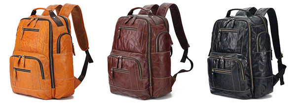 DEEPKEE original nubuck handmade full-grain genuine leather cowhide bag The Standard 15.6” Backpack #6597
