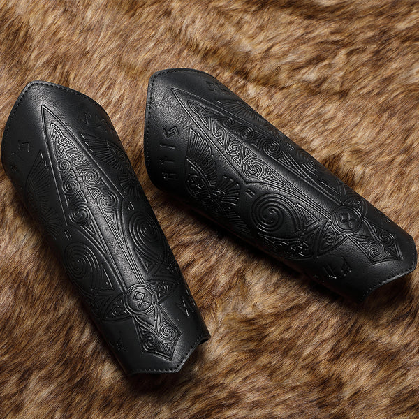 DEEPKEE original nubuck handmade full-grain genuine leather cowhide bag DEEPKEE Pirate Knights PU Lace-Up Wristband Arm Guards  FAS050