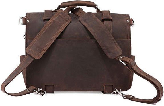 DEEPKEE original nubuck handmade full-grain genuine leather cowhide bag VINTAGE LEATHER BRIEFCASE LAPTOP BAG M086#