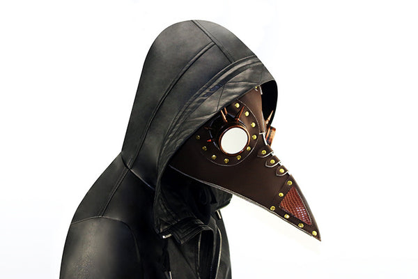 DEEPKEE original nubuck handmade full-grain genuine leather cowhide bag Steampunk Plague Beak Mask #HG073