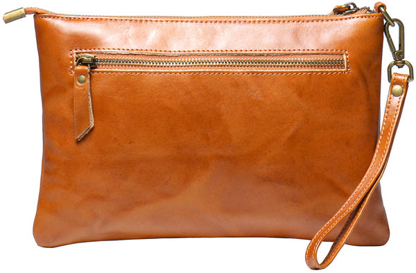 DEEPKEE original nubuck handmade full-grain genuine leather cowhide bag DEEPKEE Handmde Leather Slim Clutch Wallet Wristlet Purse #75022