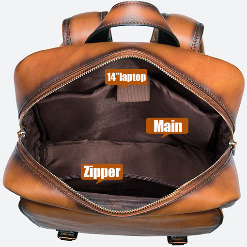 DEEPKEE original nubuck handmade full-grain genuine leather cowhide bag Jock Leather Loiter Backpack No2247