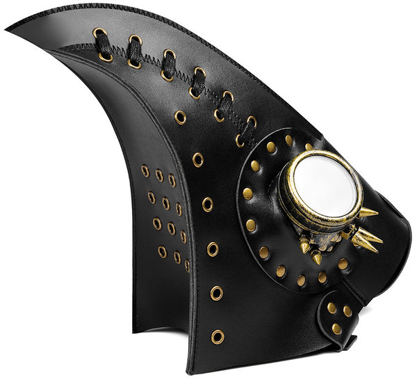 DEEPKEE original nubuck handmade full-grain genuine leather cowhide bag Steampunk Beak Mask Headdress Prom Holiday Party Supplies Punk Leather Masks #FPBM013