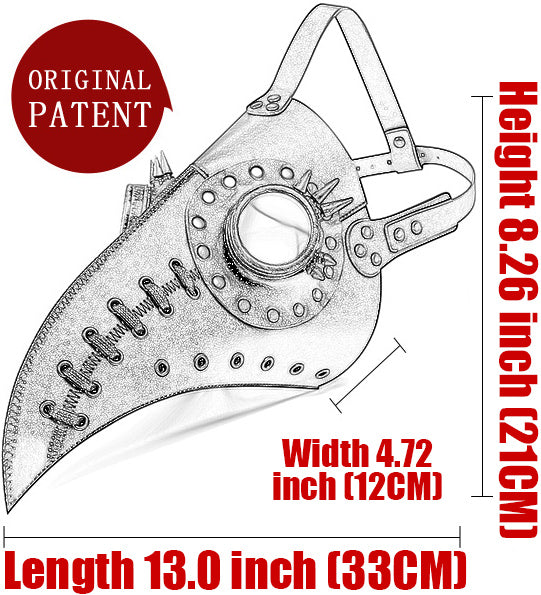 DEEPKEE original nubuck handmade full-grain genuine leather cowhide bag Steampunk Beak Mask Headdress Prom Holiday Party Supplies Punk Leather Masks #FPBM013