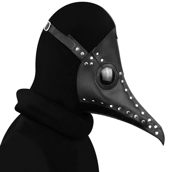 DEEPKEE original nubuck handmade full-grain genuine leather cowhide bag Fancy Plague Doctor Mask Birds Mouth Long Nose Dress Up #HG083