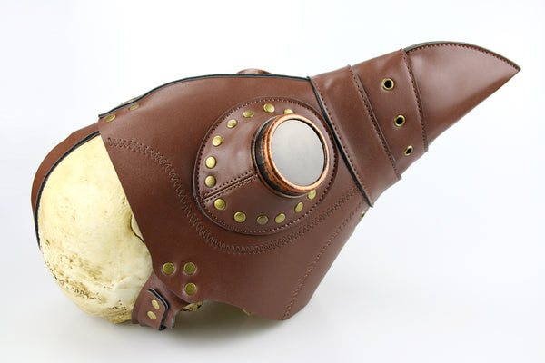DEEPKEE original nubuck handmade full-grain genuine leather cowhide bag Steampunk Plague Doctor Bird Mask Long Nose Beak Halloween Costume #HG080