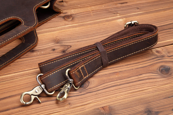 DEEPKEE original nubuck handmade full-grain genuine leather cowhide bag Slim Briefcase DEEPKEE LEATHER 2 Folio No.SF046