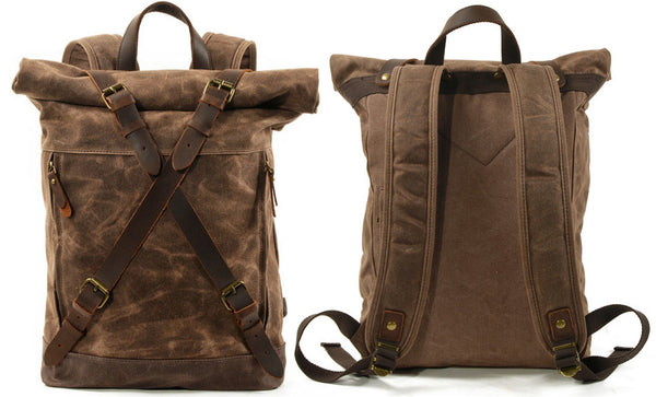 DEEPKEE original nubuck handmade full-grain genuine leather cowhide bag Cross Mountaineering Backpacks #9505