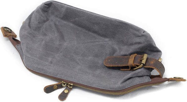 DEEPKEE original nubuck handmade full-grain genuine leather cowhide bag DEEPKEE Waxed Canvas Leather Waterproof Wash Bag #9161