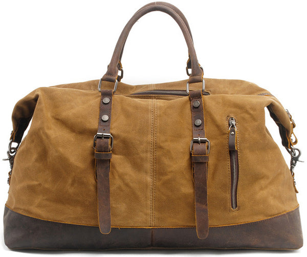 DEEPKEE original nubuck handmade full-grain genuine leather cowhide bag Canvas Travel Bag Weekender Bag #831-2K