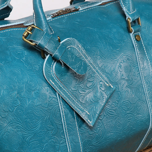 DEEPKEE original nubuck handmade full-grain genuine leather cowhide bag The Kenai Embossed Texture Luggage #30009