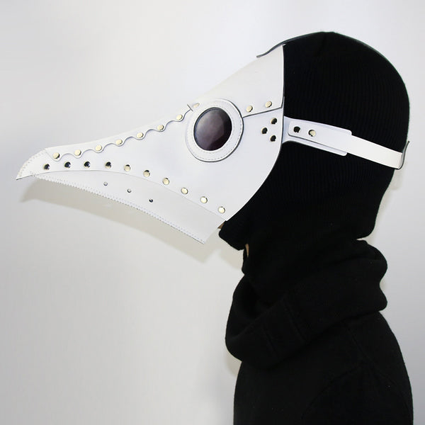 DEEPKEE original nubuck handmade full-grain genuine leather cowhide bag Fancy Plague Doctor Mask Birds Mouth Long Nose Dress Up #HG083