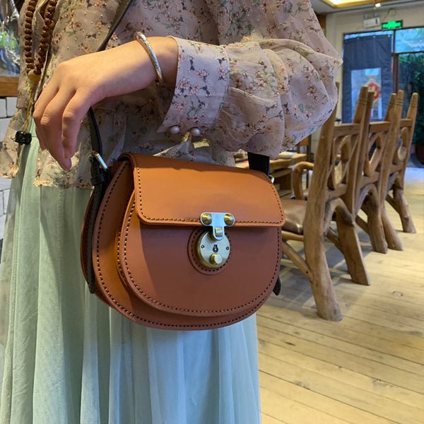 DEEPKEE original nubuck handmade full-grain genuine leather cowhide bag Colorful Saddle Bag DIY Leather Bag Kit Handmade ™ No. NYK174