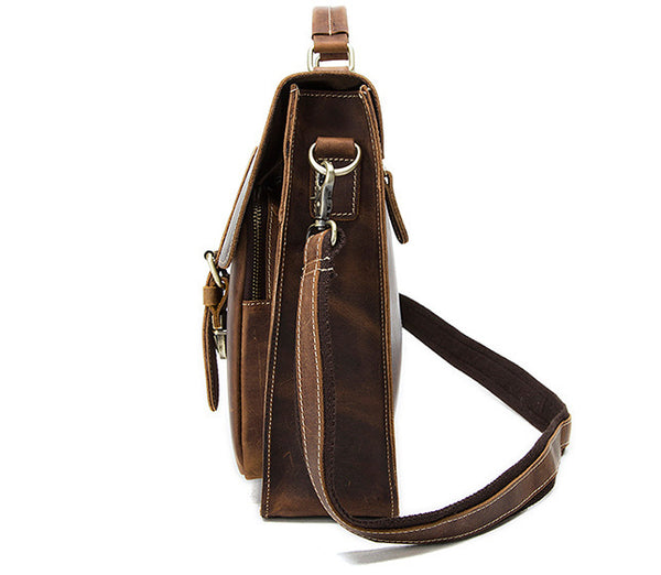 DEEPKEE original nubuck handmade full-grain genuine leather cowhide bag The Classic cowhide men's handbag briefcase #9033